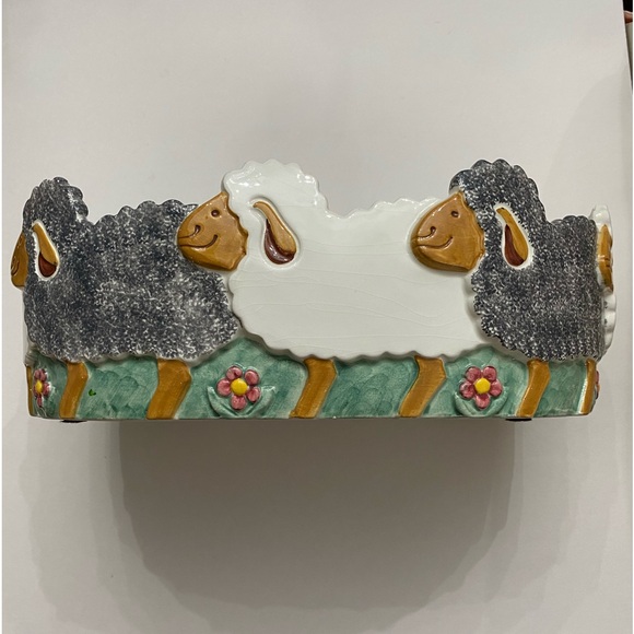 Made for Ethan Allen Ceramic Italian Made Ceramic Dish with Sheep on Exterior - Picture 9 of 15
